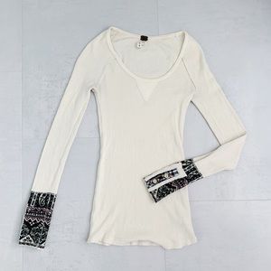 Free people cream/white shirt